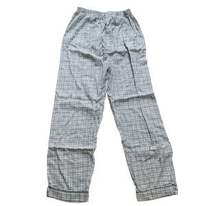 Comfort Zone Vintage Men’s Plaid Fleece Pajama Pants Size Small Blue White